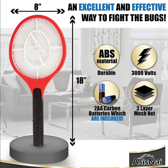 🪰⚡️Electric Bug Zapper Racket⚡️🪰 Outdoor/Indoor - Picture 5 of 8
